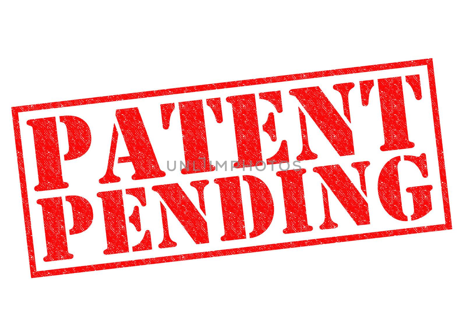 PATENT PENDING red Rubber Stamp over a white background.