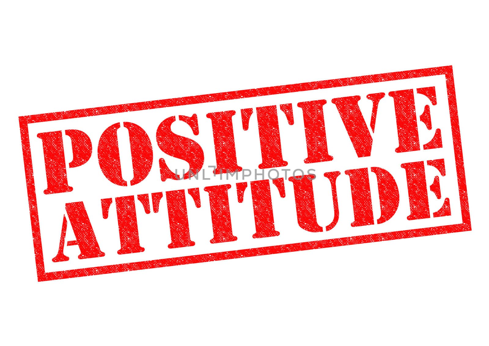 POSITIVE ATTITUDE red Rubber Stamp over a white background.
