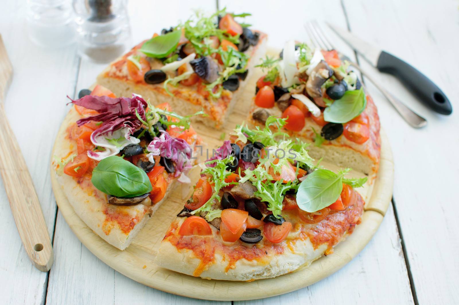 Gourmet deep pan pizza slices 