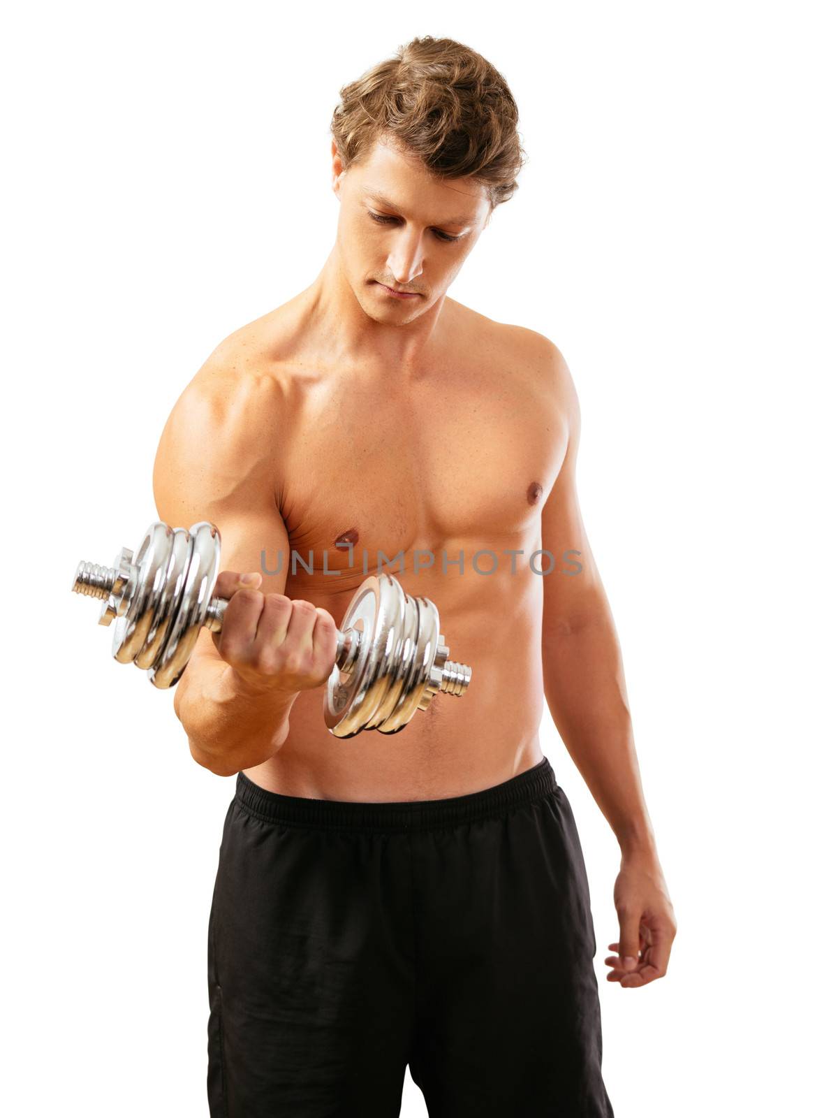 Shirtless bicep curl by sumners