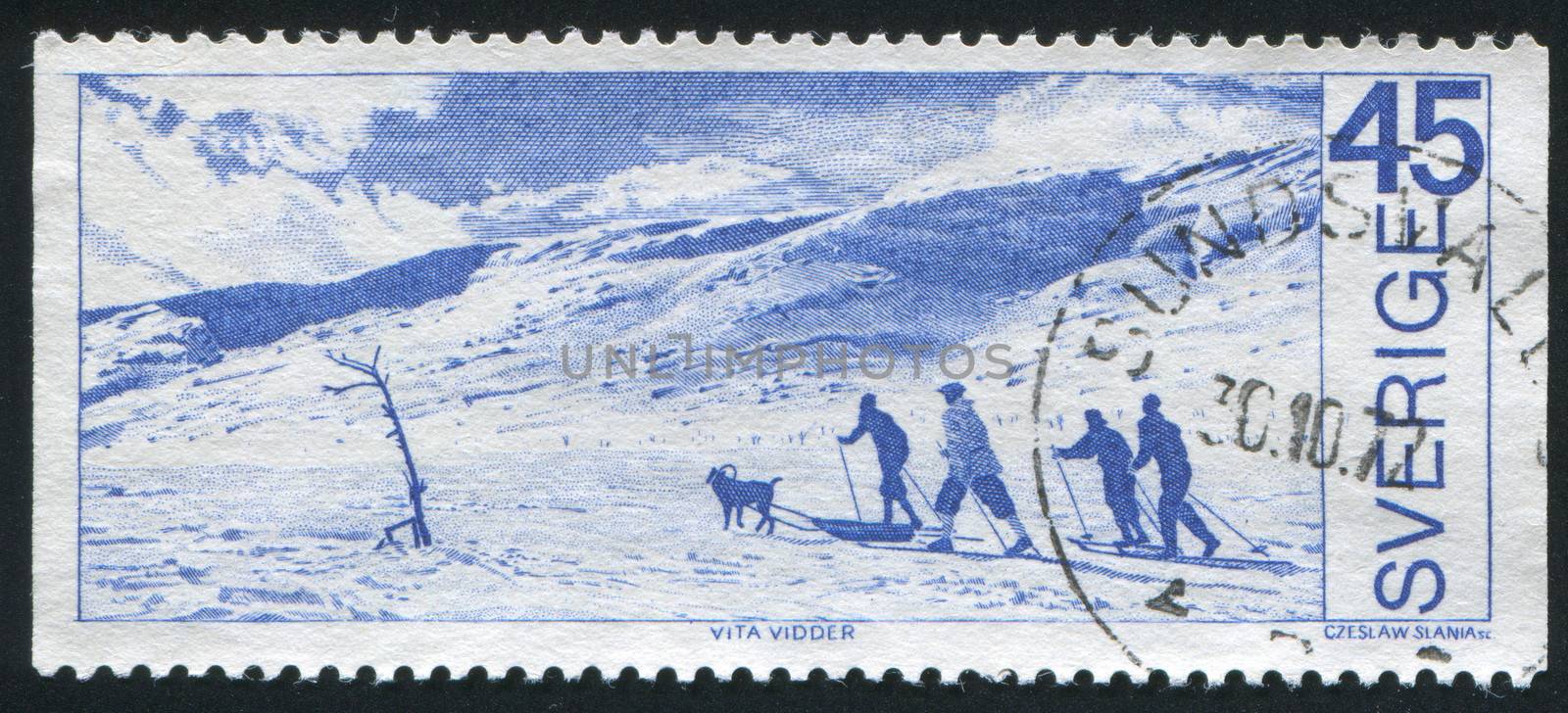 SWEDEN - CIRCA 1970: stamp printed by Sweden, shows Skiing, circa 1970
