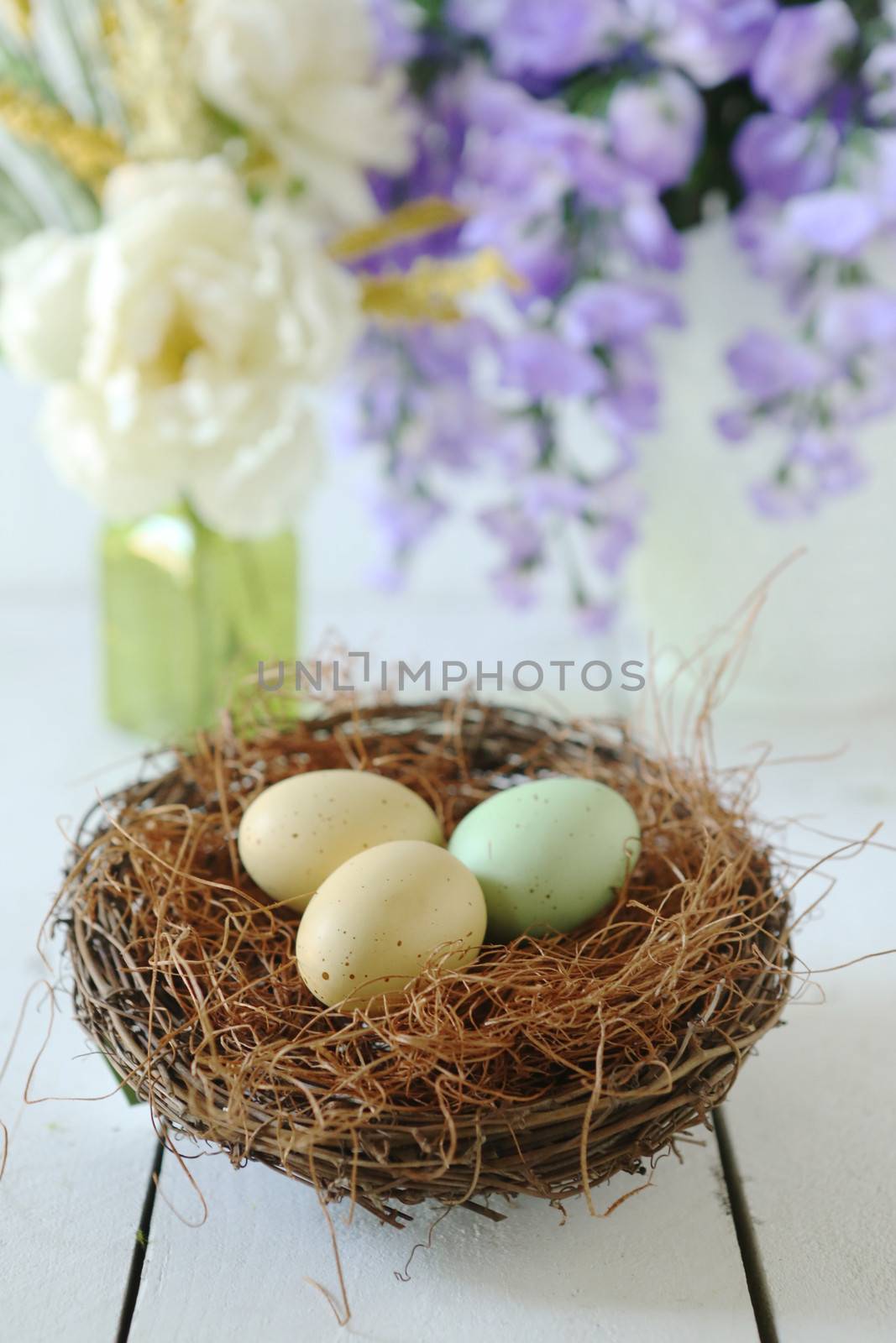 Easter Holiday Themed Still Life Scene in Natural Light by tobkatrina