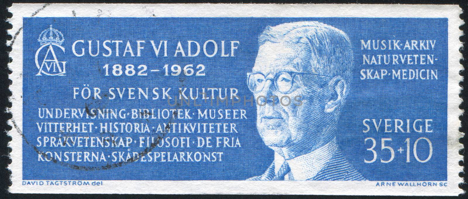 SWEDEN - CIRCA 1962: stamp printed by Sweden, shows King Gustav VI Adolf, circa 1962