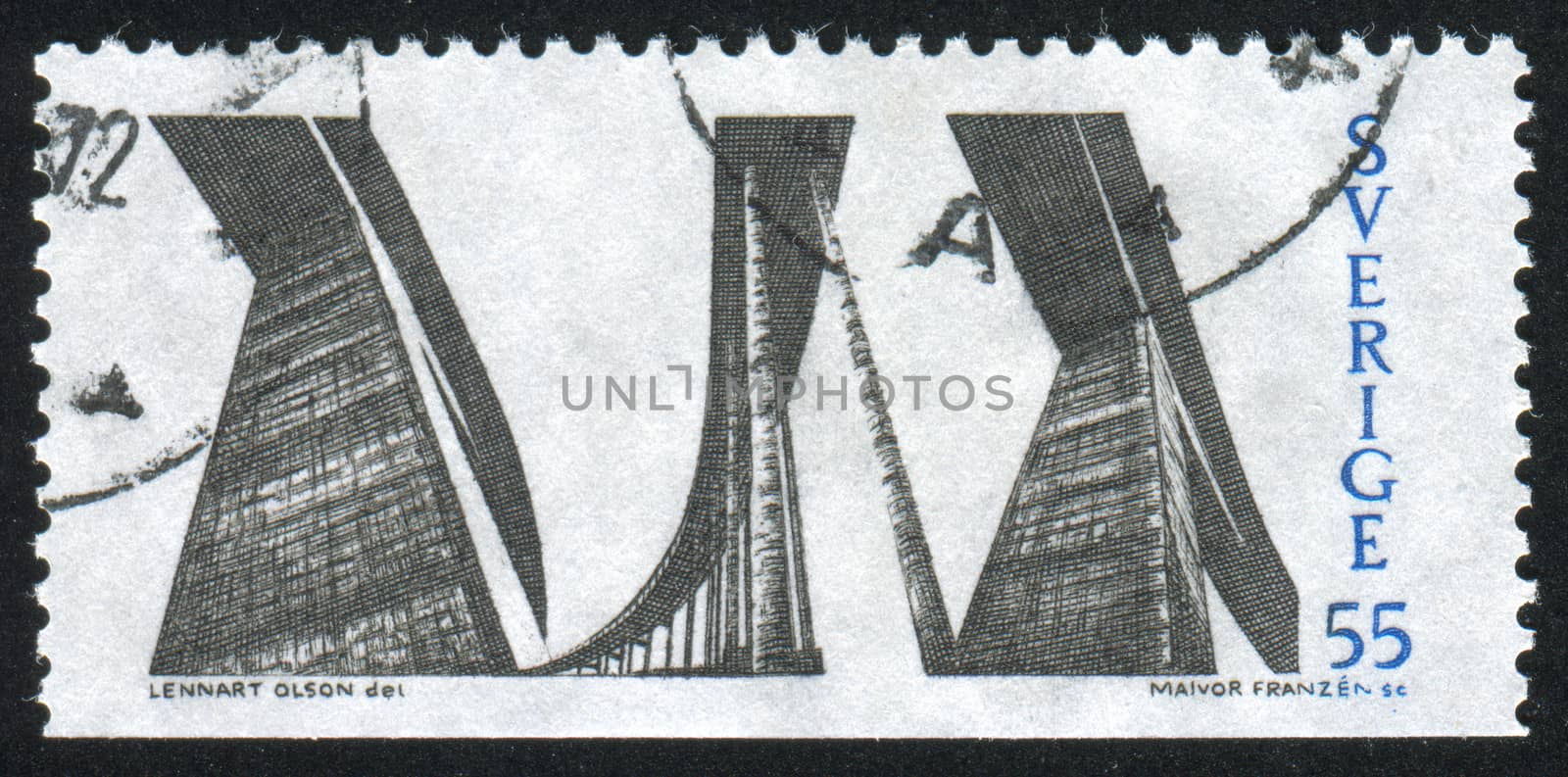 SWEDEN - CIRCA 1969: stamp printed by Sweden, shows Tjorn Bridge, circa 1969