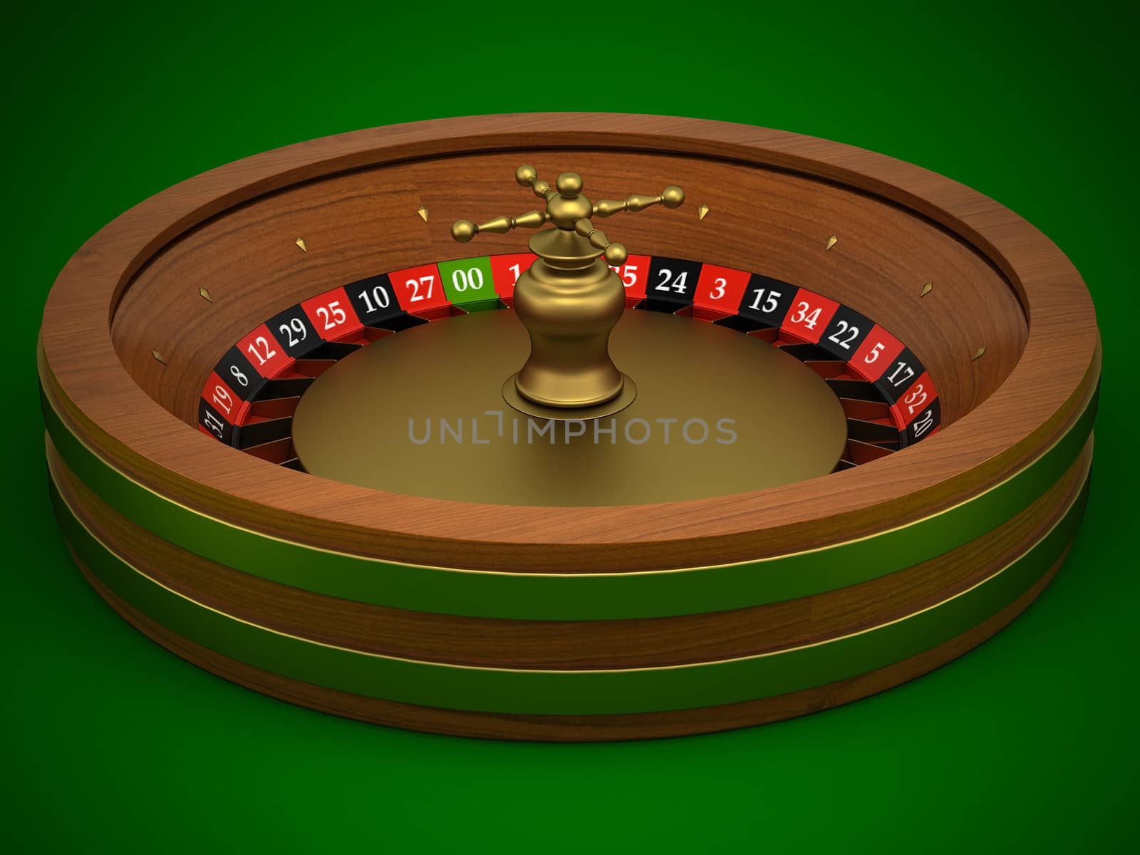 Roulette is a casino on a green background