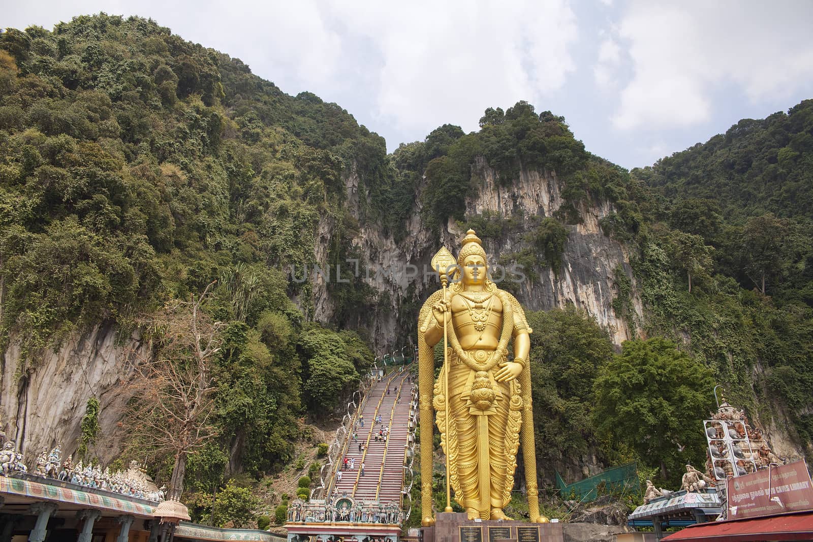 Lord Murugan Hindu Deity Statue at Batu Caves in Malaysia