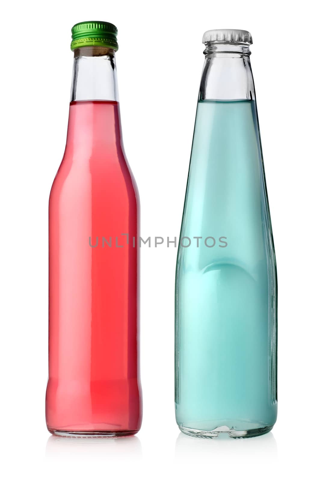 Two bottles of cocktail isolated on a white background