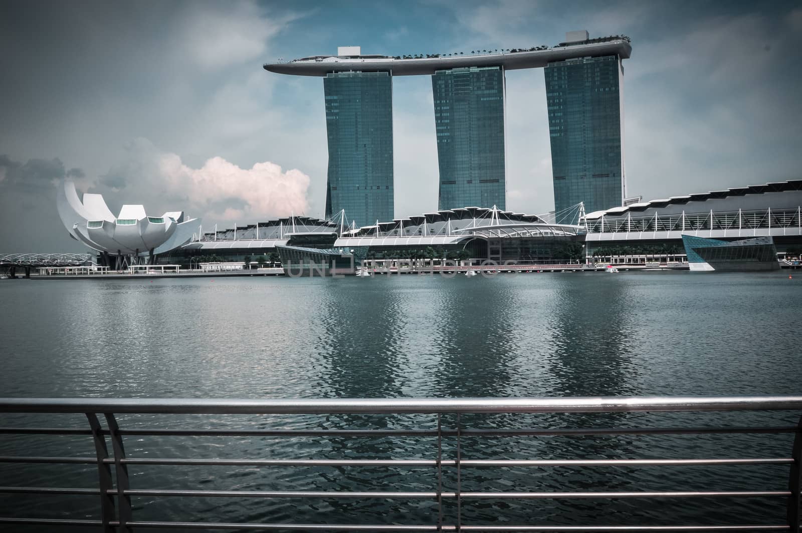 SINGAPORE-MARCH 31: The Marina Bay Sands Resort Hotel on Mar 31, 2011 in Singapore. It is an integrated resort and the worlds most expensive standalone casino property at S$8 billion.