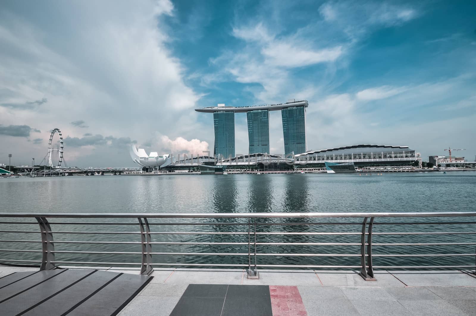 SINGAPORE-MARCH 31: The Marina Bay Sands Resort Hotel on Mar 31, 2011 in Singapore. It is an integrated resort and the worlds most expensive standalone casino property at S$8 billion.