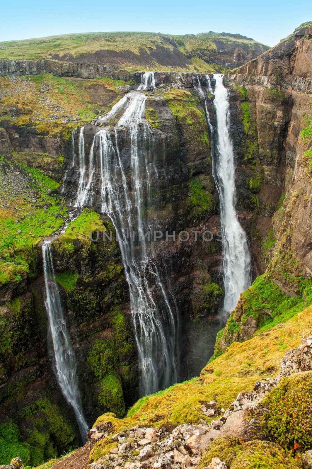 Glymur is the highest of the Icelandic waterfalls. It is located on the west of the island.