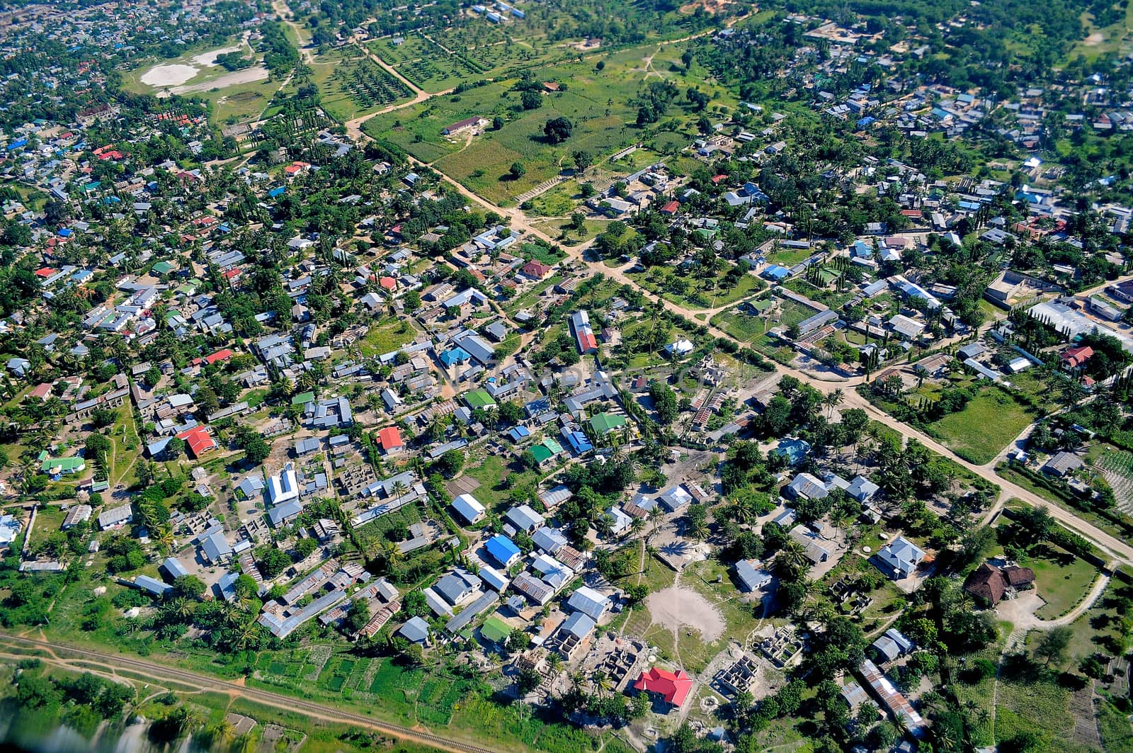aerial image of tanzania