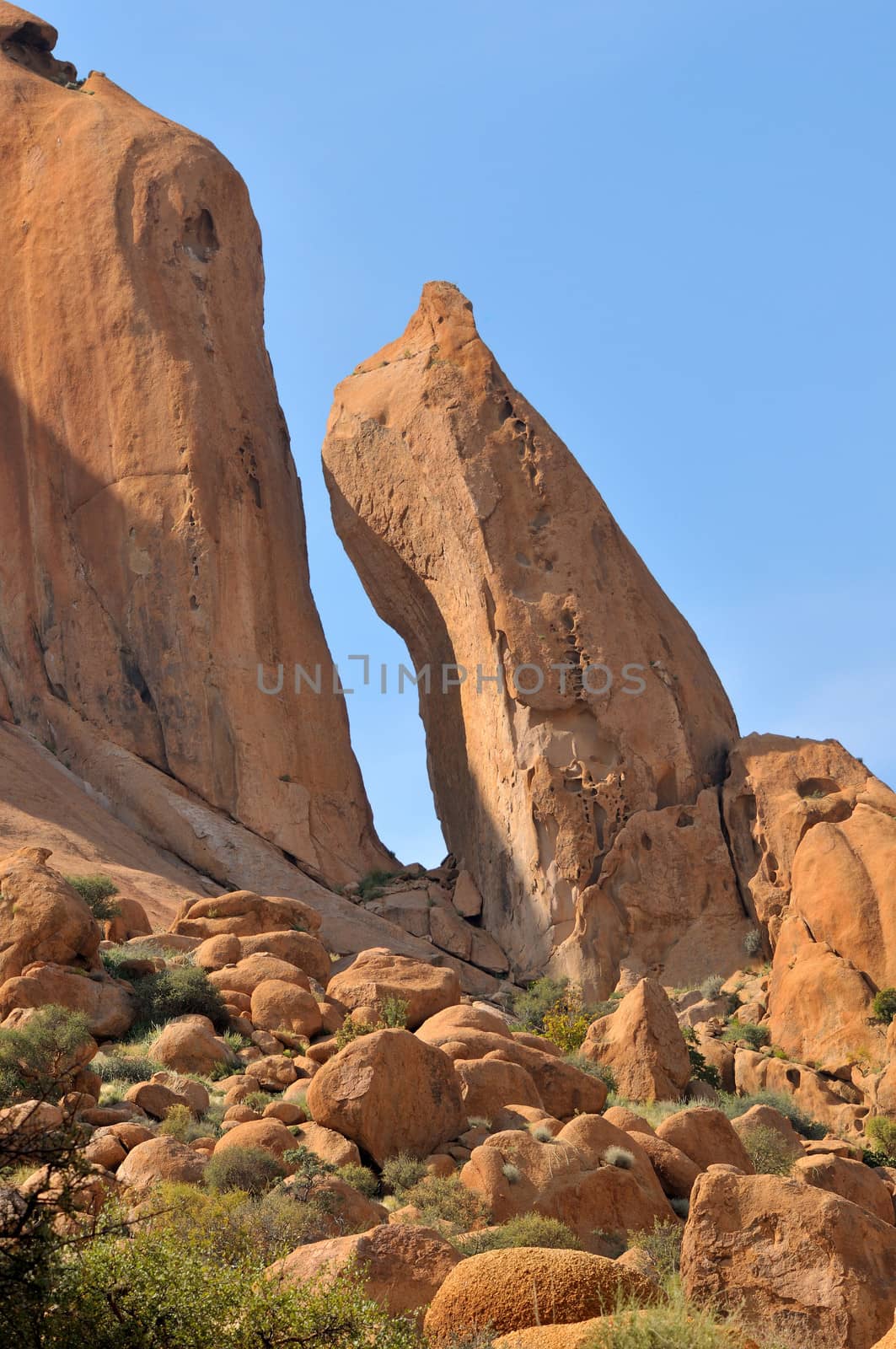 Rock formation at Spitzkoppe near Usakos in Namibia 
