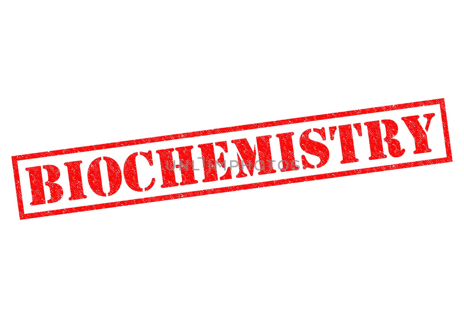 BIOCHEMISTRY red Rubber Stamps over a white background.