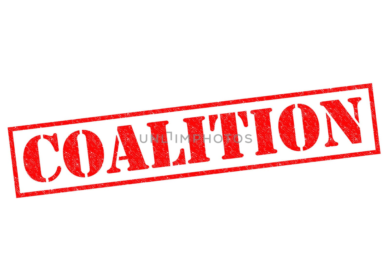 COALITION red Rubber Stamp over a white background.