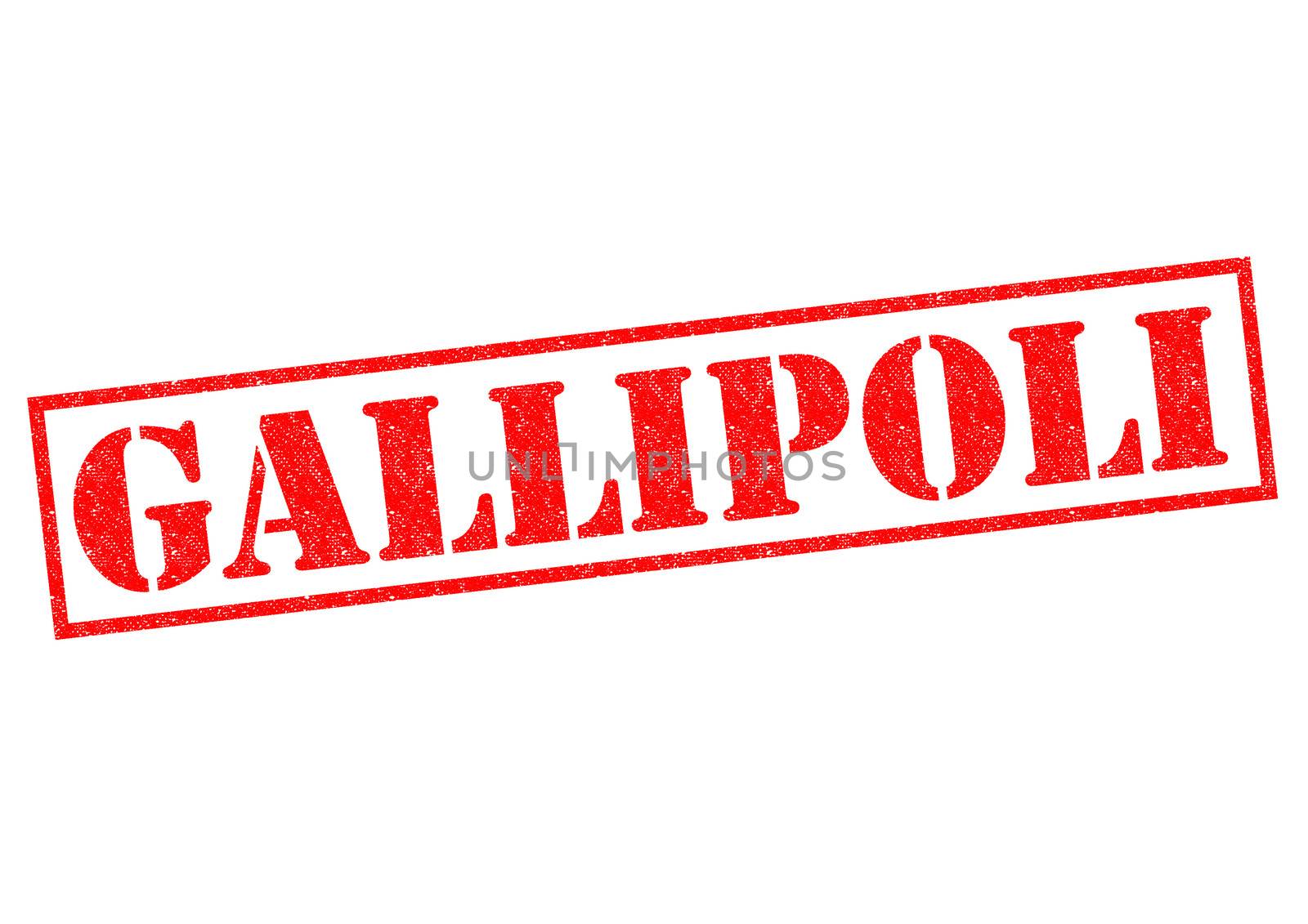GALLIPOLI red Rubber Stamp over a white background.