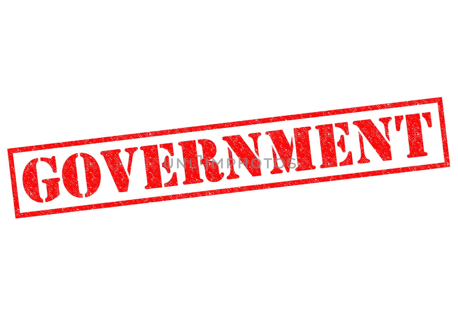 GOVERNMENT red Rubber Stamp over a white background.