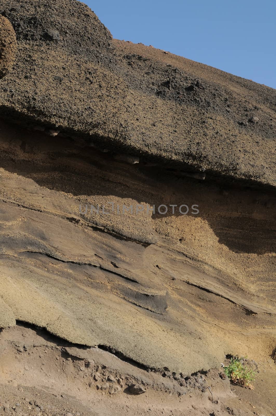 Ancient Volcanic Rocks near Volcano Teide in Tenerife, Spain