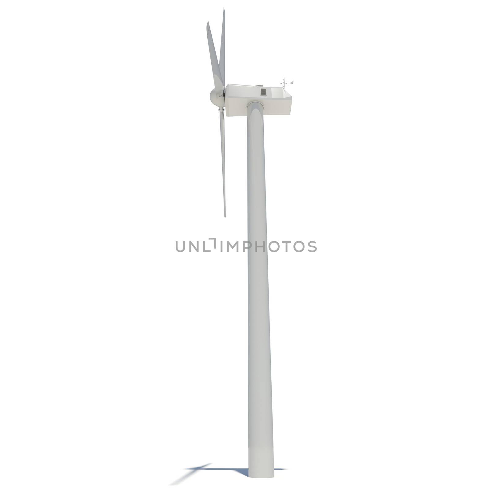 Wind turbine. Isolated render on white. Alternative energy source