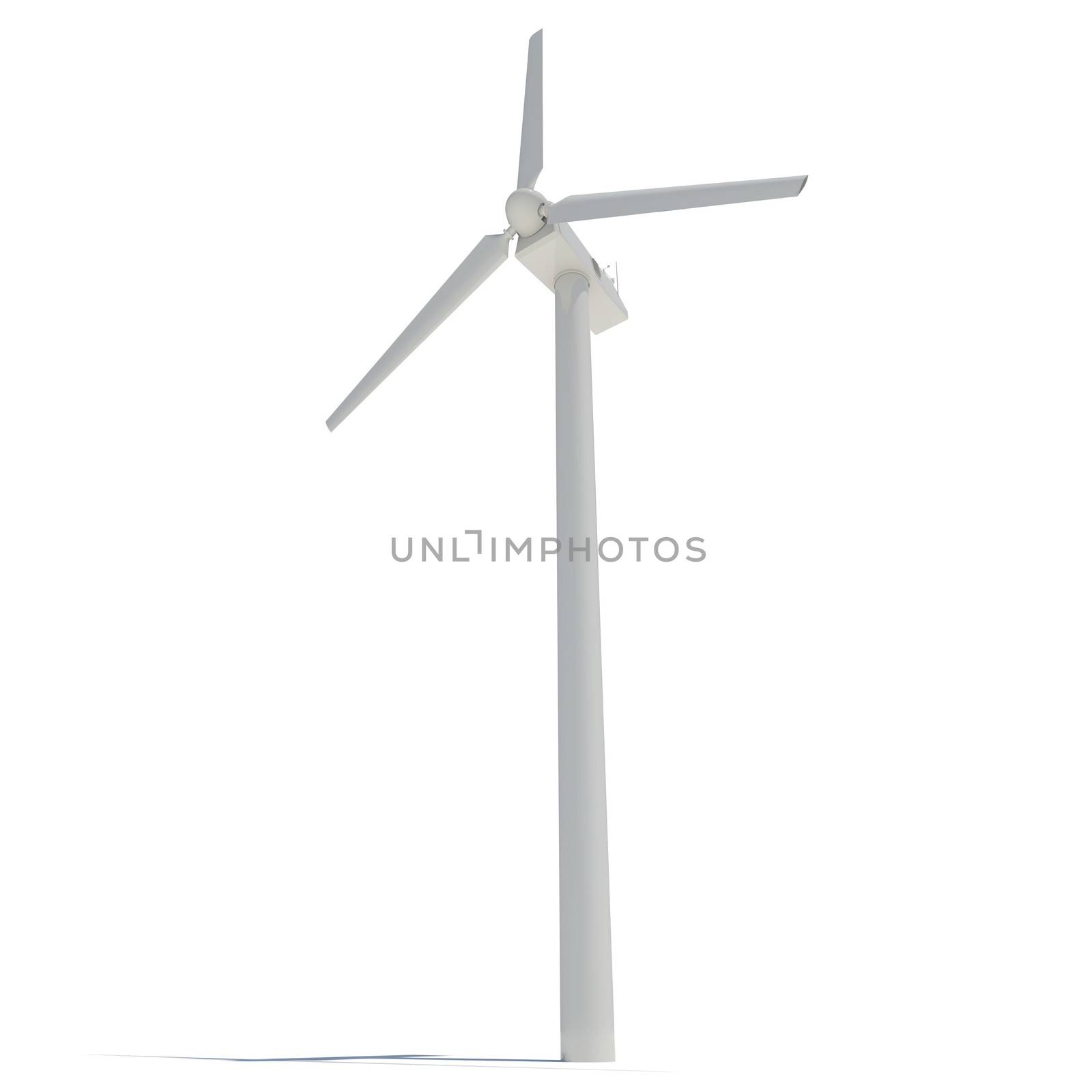 Wind turbine. Isolated render on white. Alternative energy source