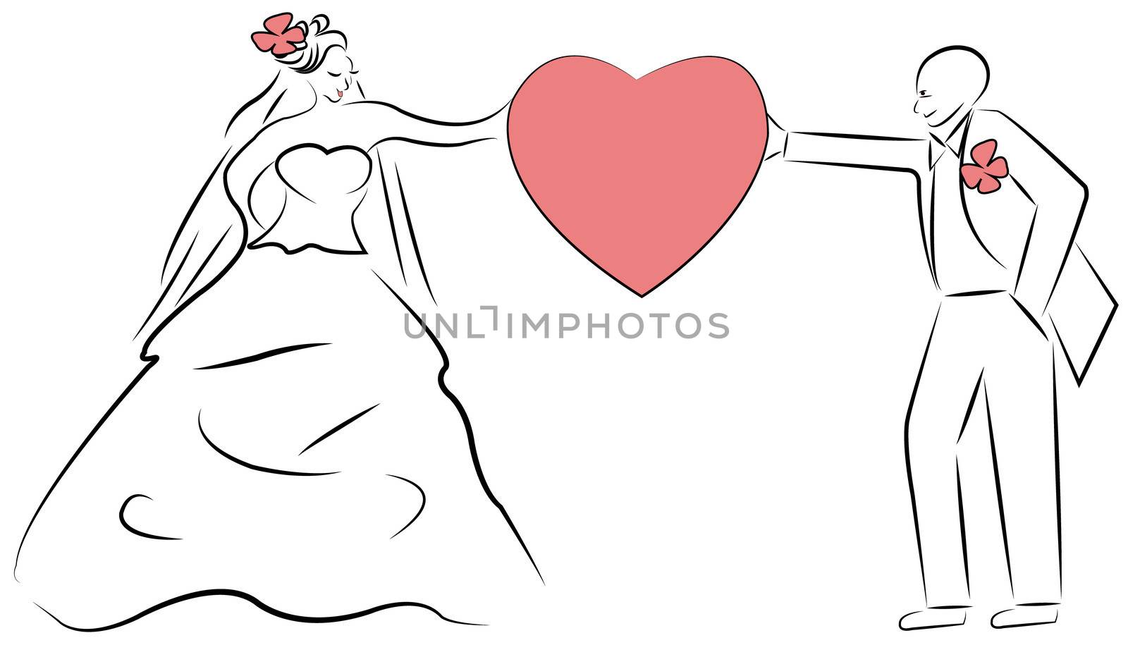 Vector bride and groom cartoon by Dr.G