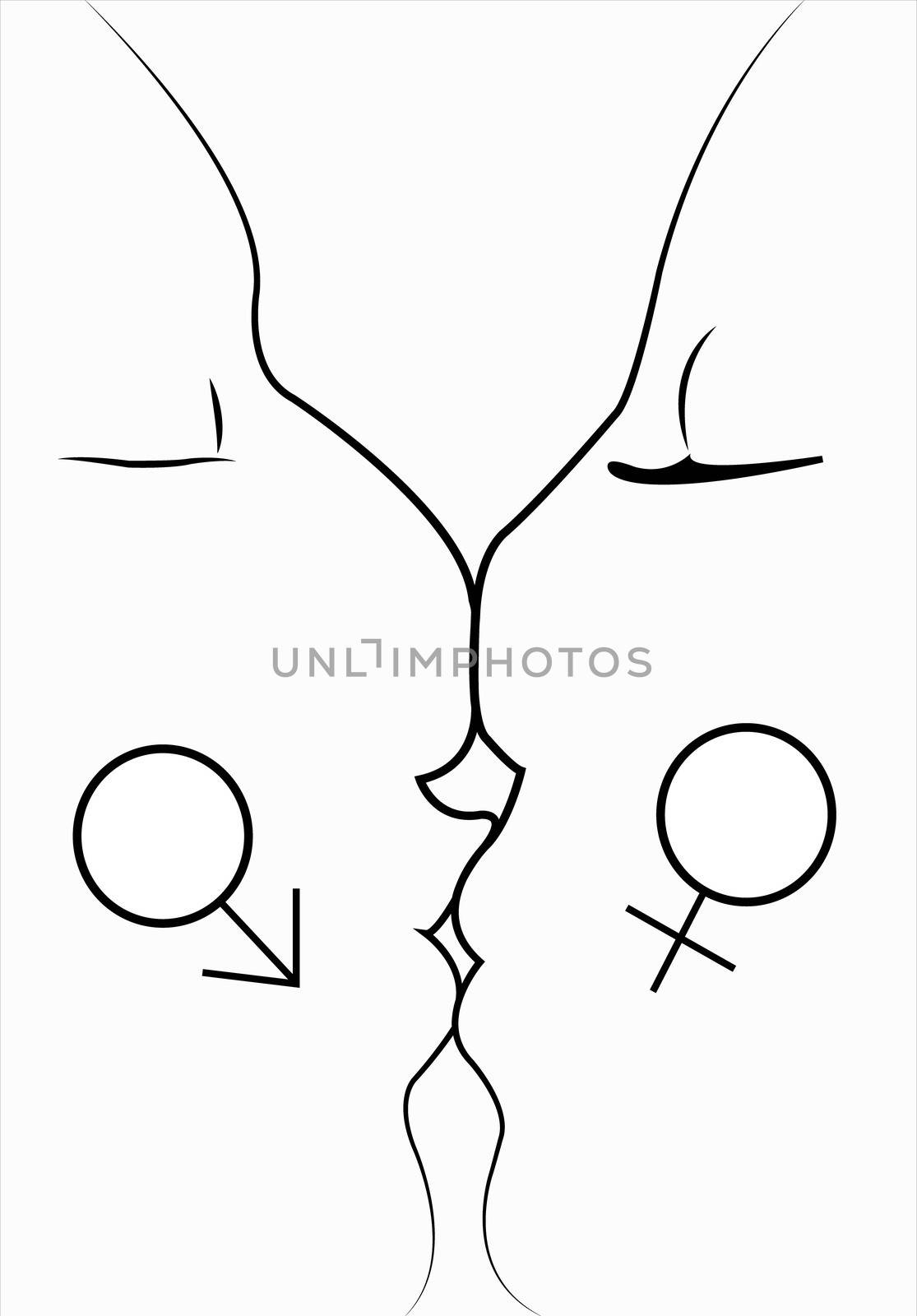 silhouette vector of a couple by Dr.G