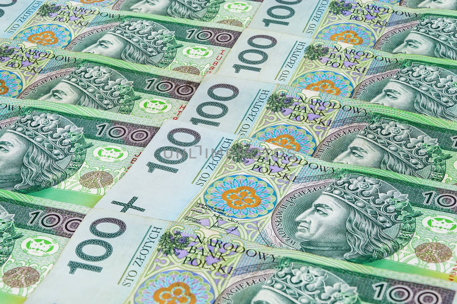 Banknotes of 100 PLN (polish zloty) by mkos83