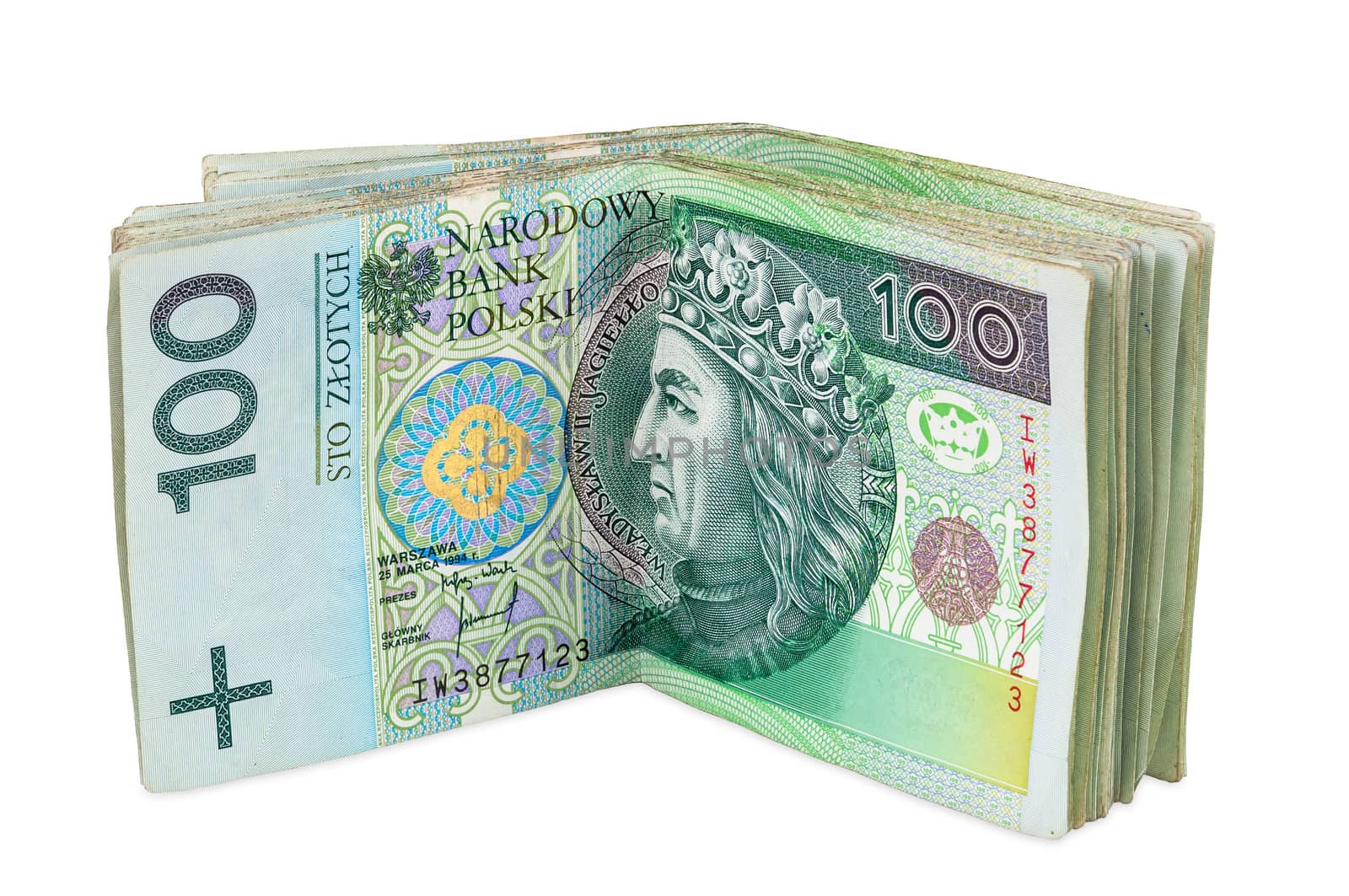 Polish banknotes of 100 PLN by mkos83