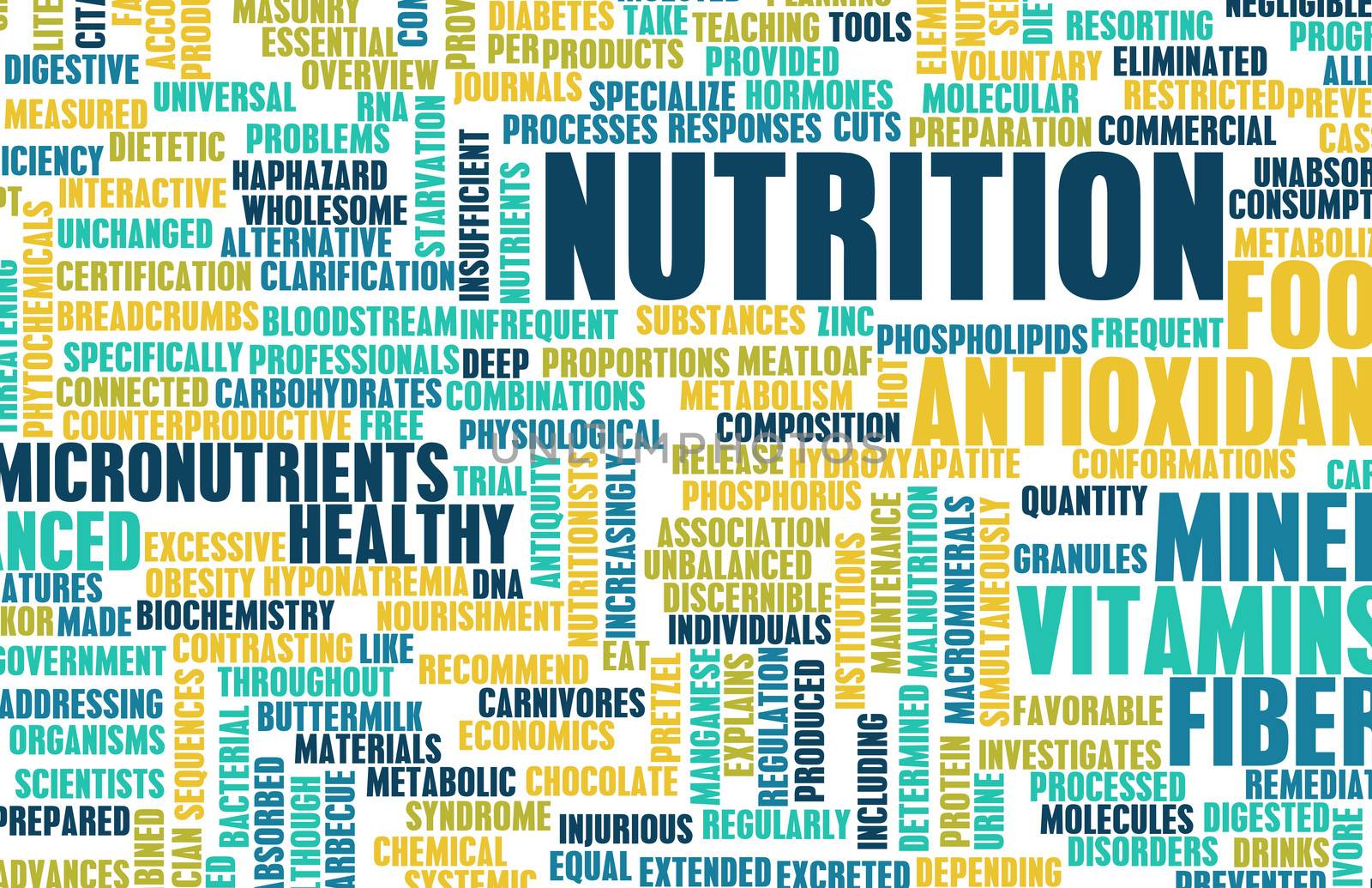 Nutrition Abstract as a Word Cloud Art