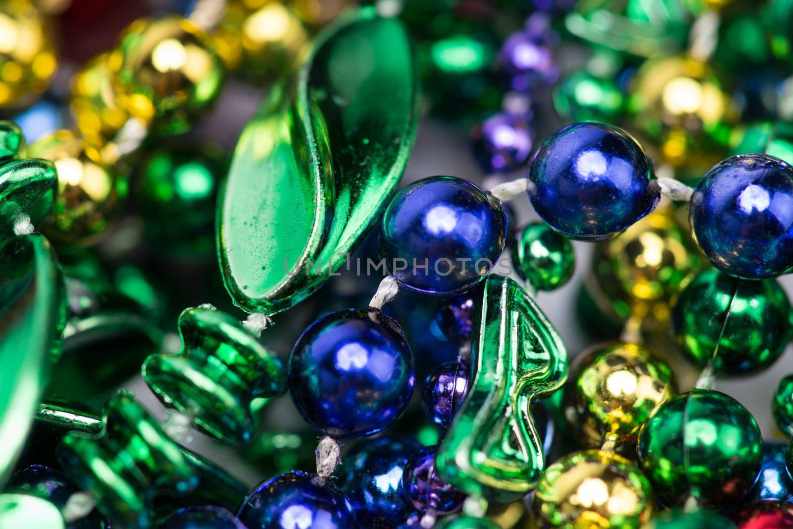 Colorful Mardi Gras background of beads