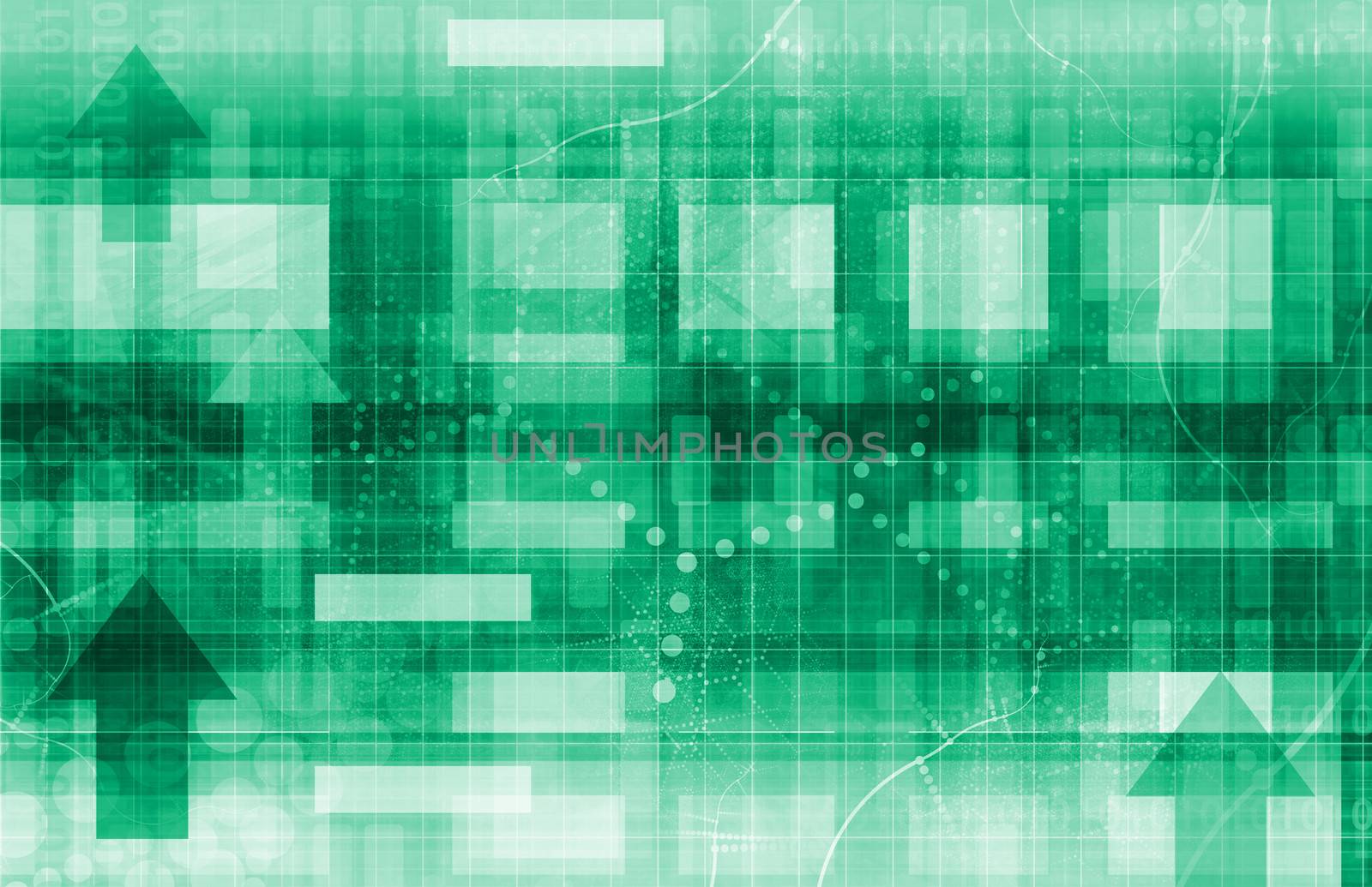 Abstract Network Illustration with System Data Art