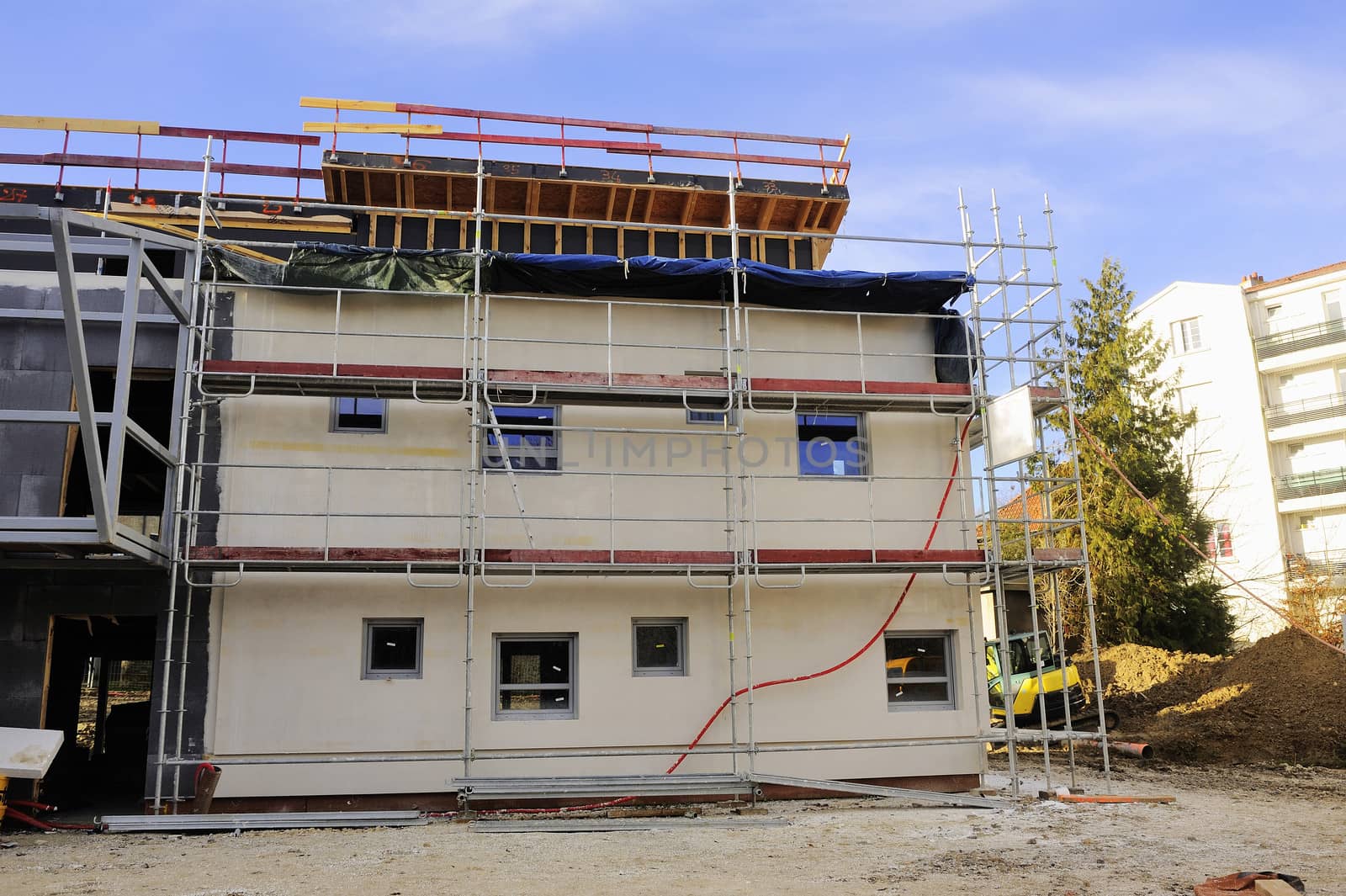 construction of a new building in the city center