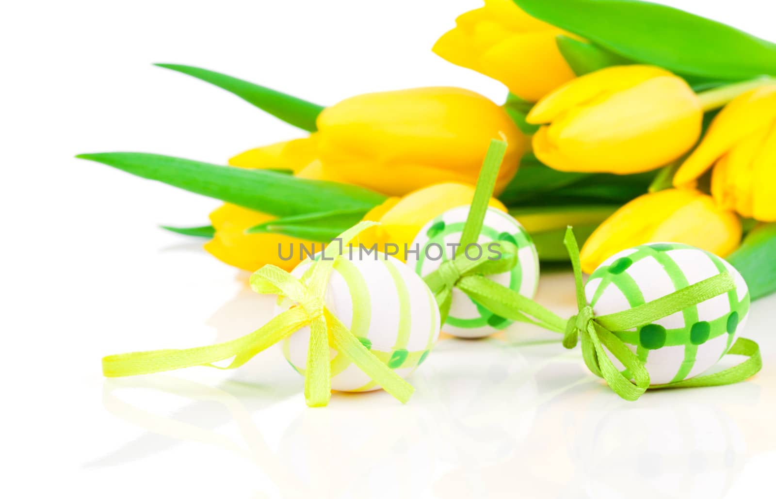 Easter eggs, on a white background