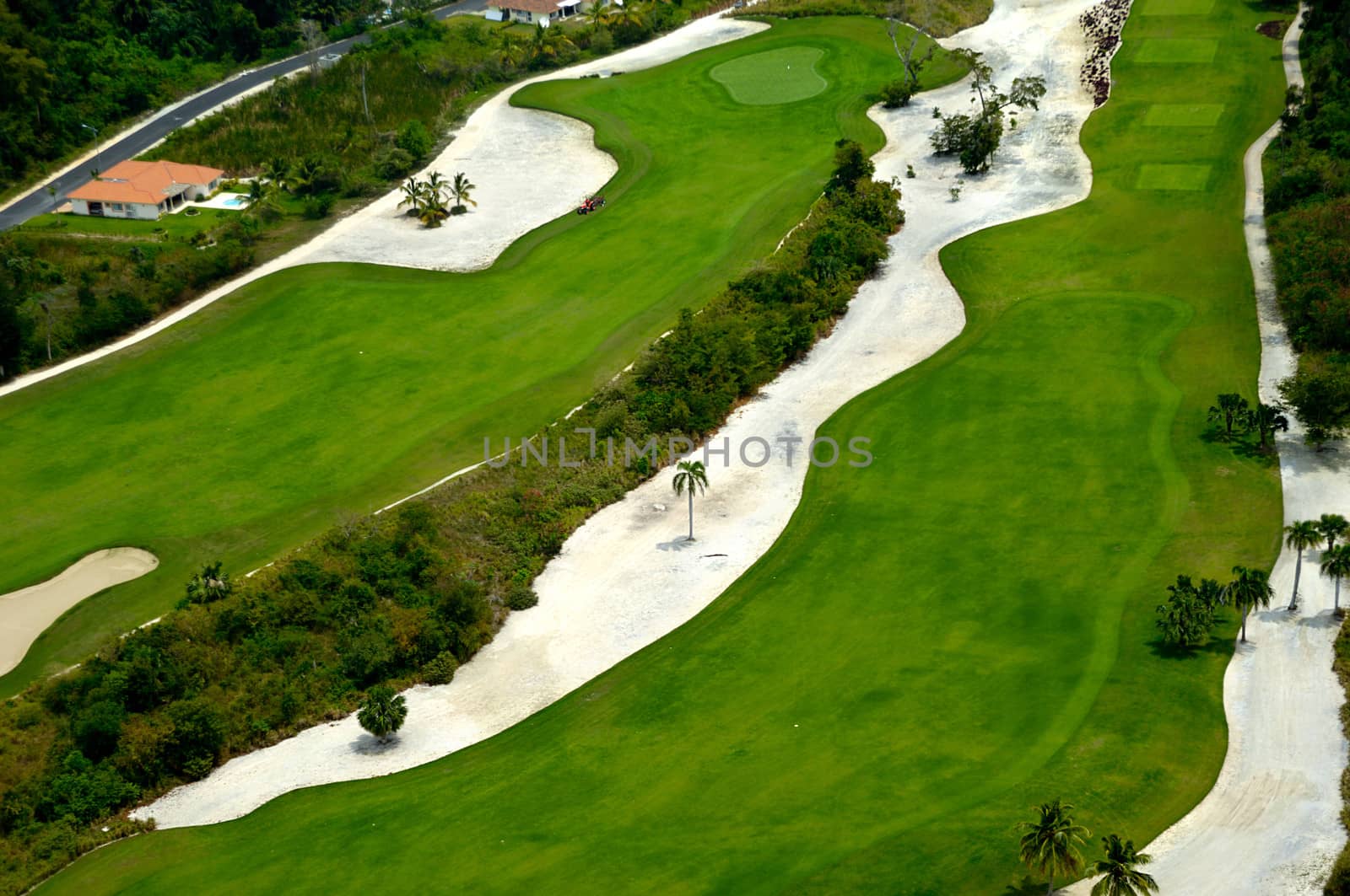 Flying over golf course by cfoto