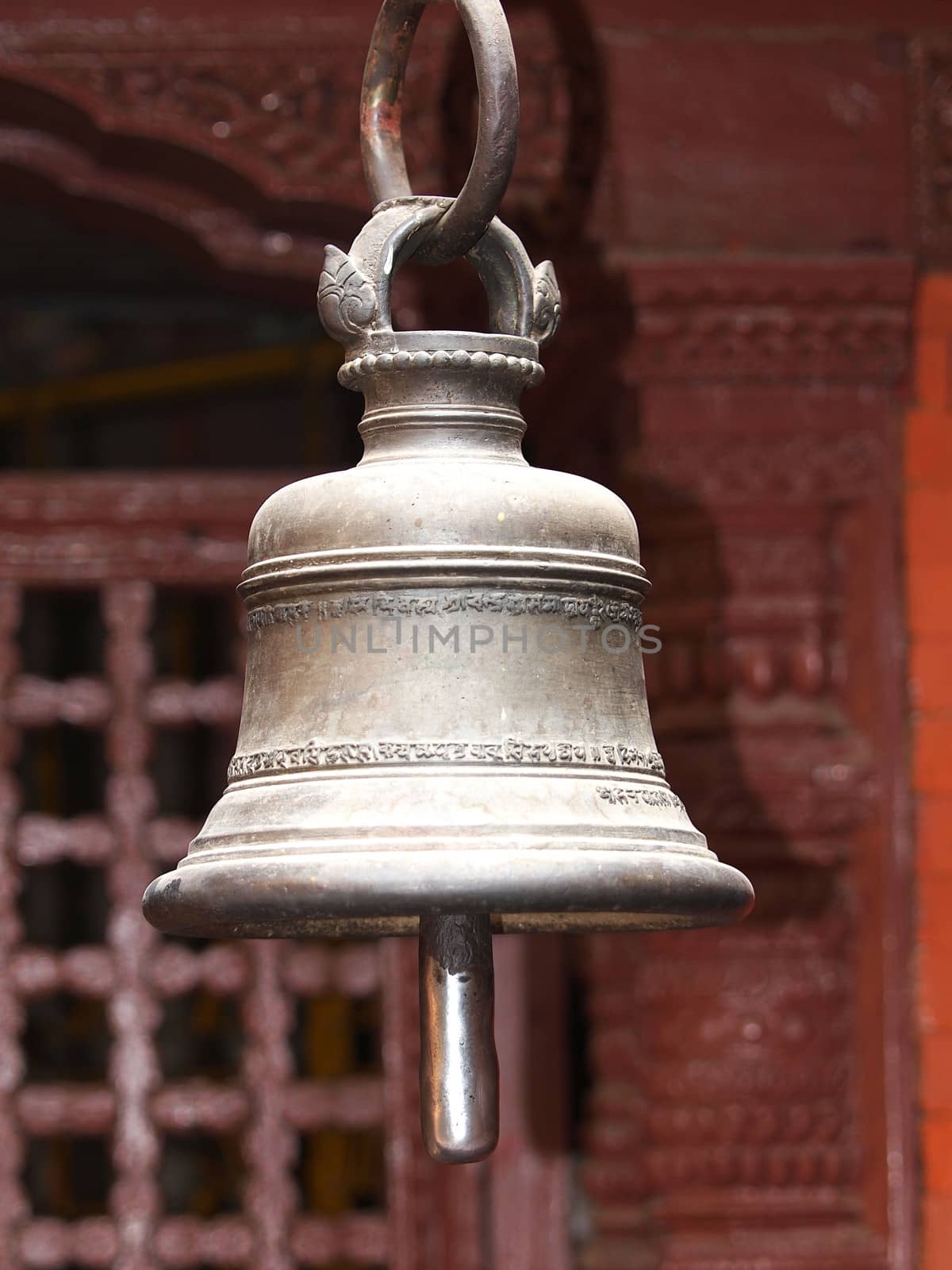 prayer bell in golden temple,kathmandu Nepal       