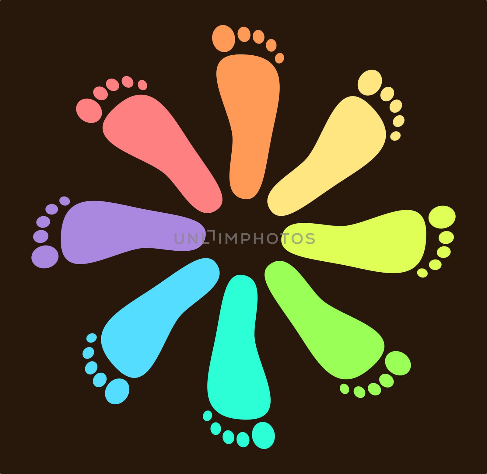 Colored Footprint Design by RichieThakur