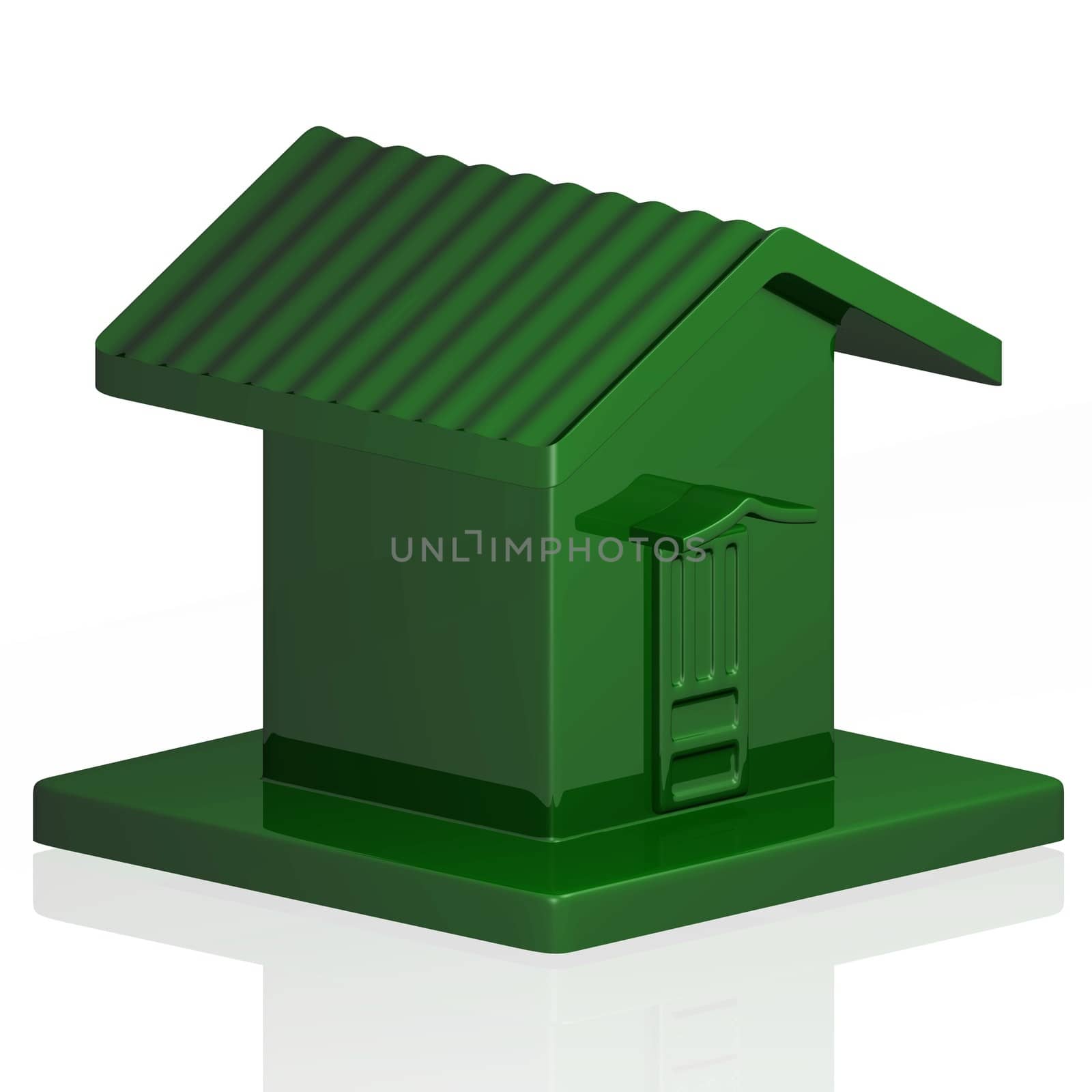 Green Plastic Model of a Small House by RichieThakur