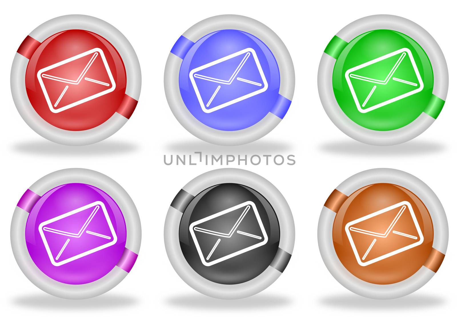 Mail Envelope Web Icon Buttons by RichieThakur