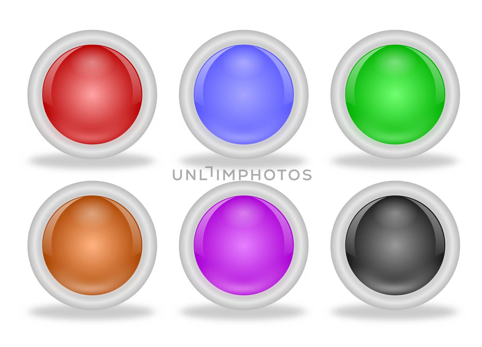 Shiny Blank Web Buttons with Beveled Frames by RichieThakur