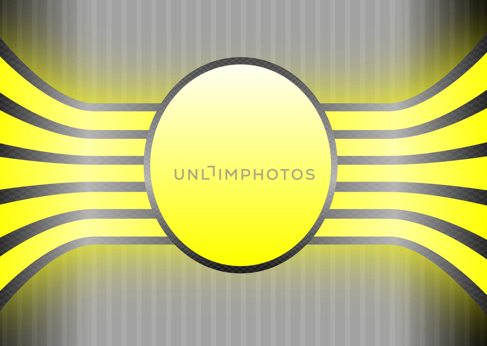 Yellow Banner on Grey Striped Background by RichieThakur