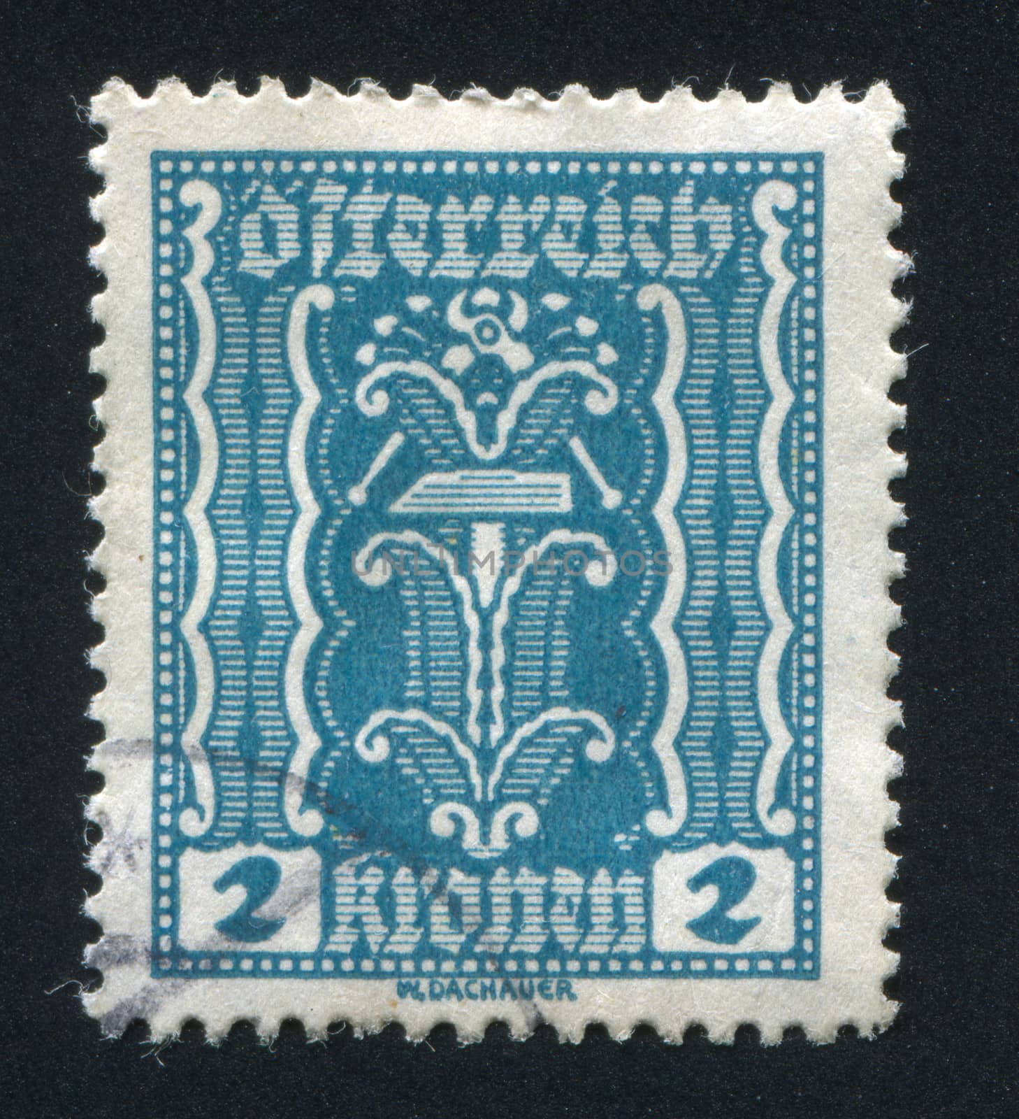 AUSTRIA - CIRCA 1921: stamp printed by Austria, shows ornament, circa 1921