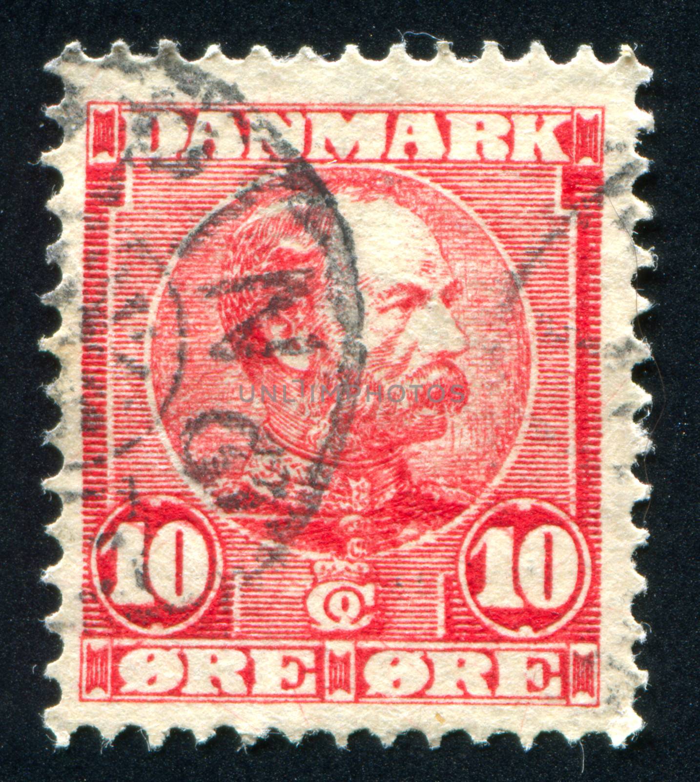 DENMARK - CIRCA 1904: stamp printed by Denmark, shows King Christian IX, circa 1904