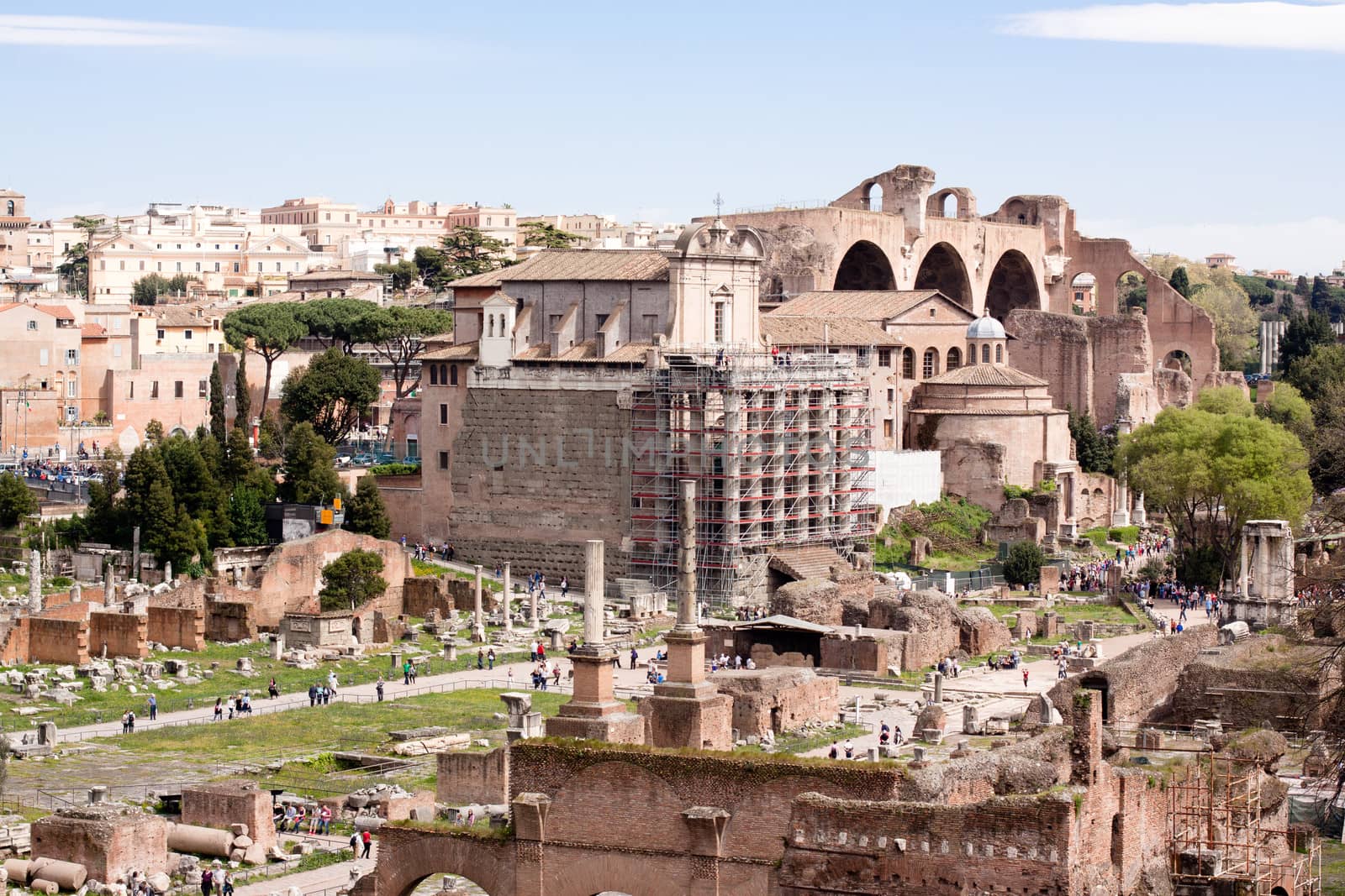 Old roman ruins in Roma
