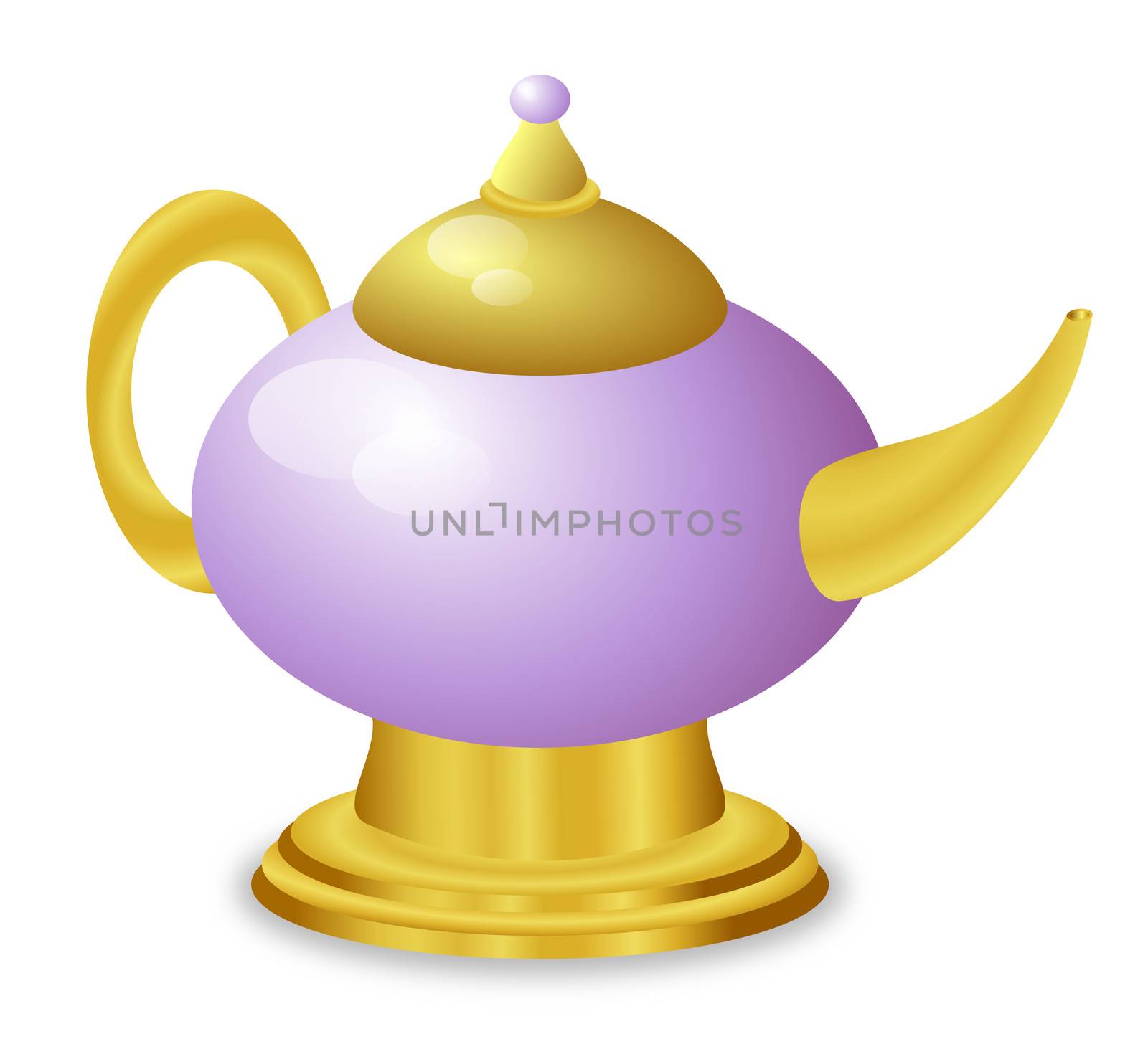 A fairy tale type magic golden lamp 
