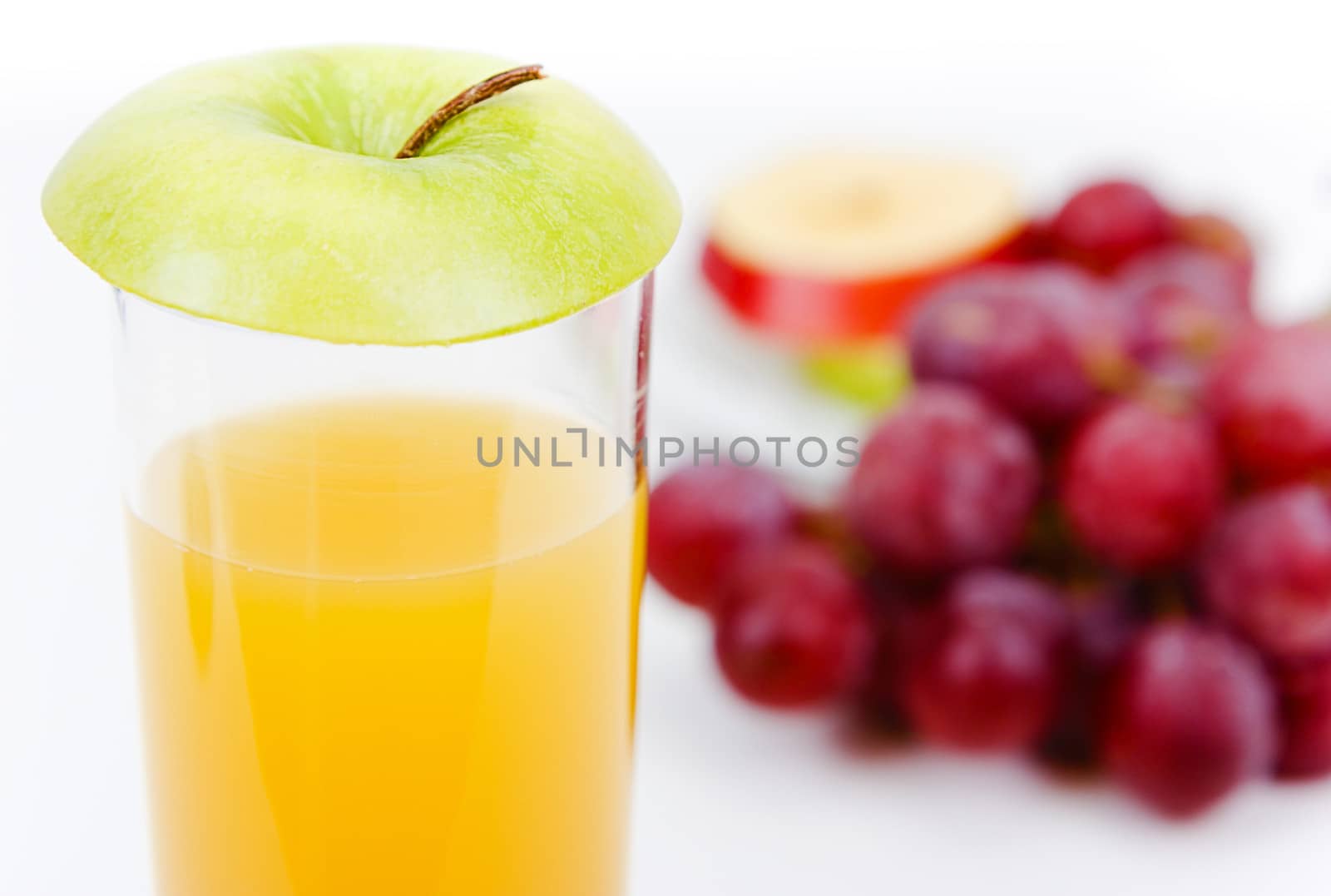 grapes, apples and orange juice. vegetarian appetizer