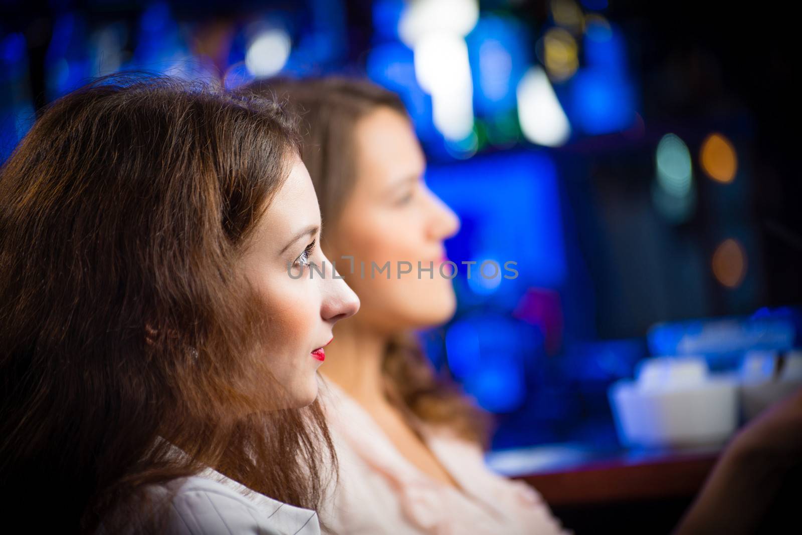 portrait of a young woman in a bar