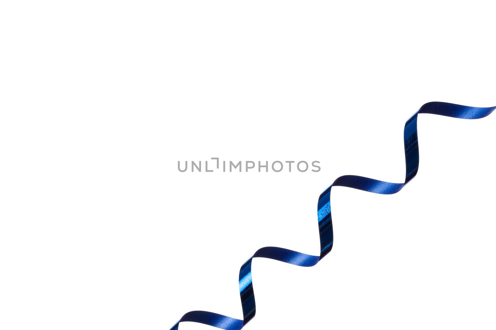 photo of a Blue streamer isolated on white backround