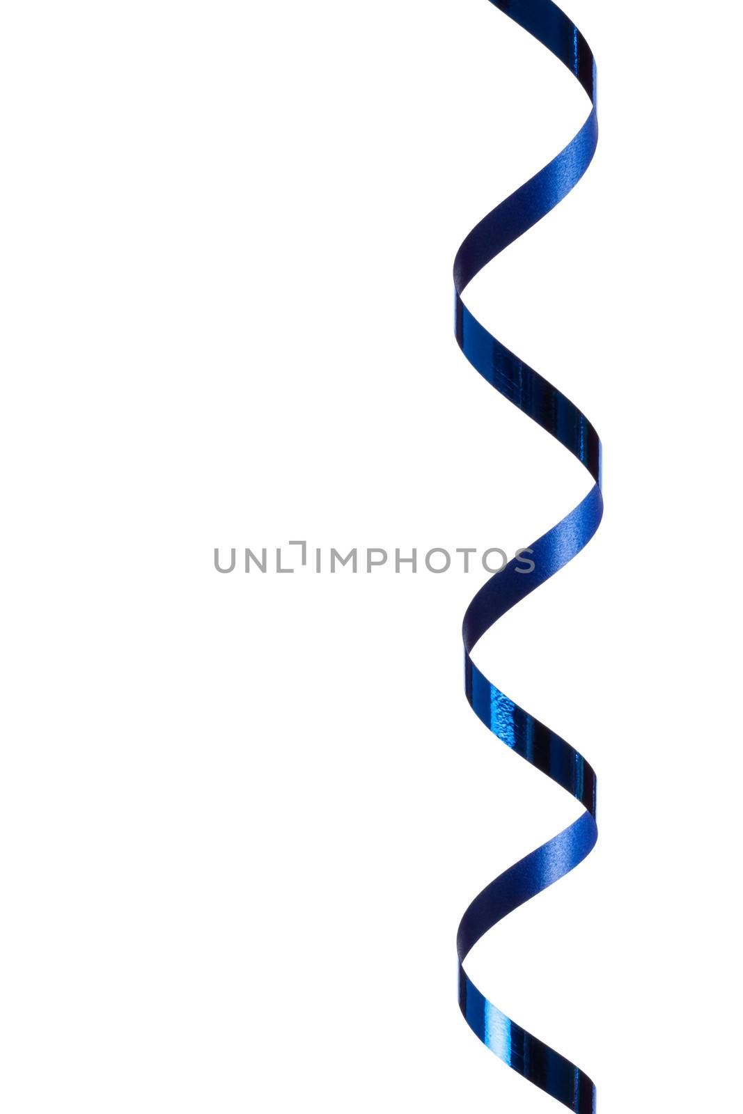 photo of a Blue streamer isolated on white backround