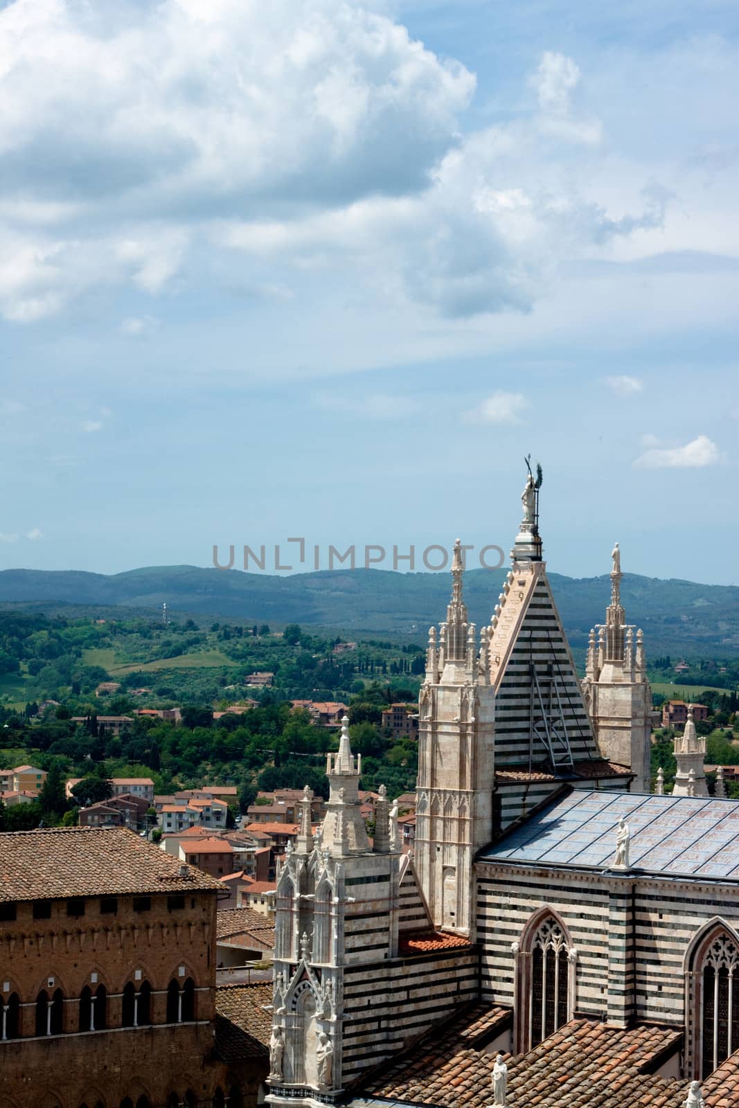 The main church of Siena in summer day
