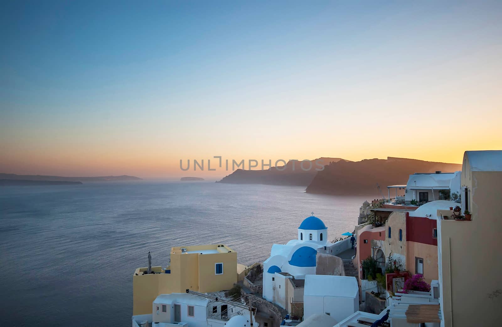 Oia Santorini Greece famous with romantic and beautiful sunsets