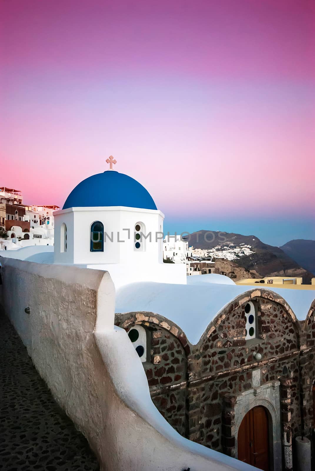 Oia Santorini Greece famous with romantic and beautiful sunsets